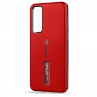 Husa Spate Hard Case Stand pentru Huawei P Smart 2021 - Rosu