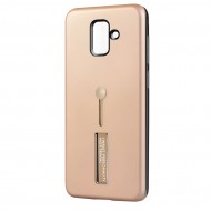Husa Spate Hard Case Stand pentru Samsung J6+ 2018 - Gold Husa Spate Hard Case Stand pentru Samsung J6+ 2018 - Gold