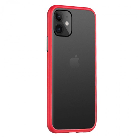 Husa spate Button Case pentru iPhone 12 Mini - Rosu / Negru