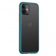 Husa spate Button Case pentru iPhone 11 Pro - Turcoaz / Portocaliu