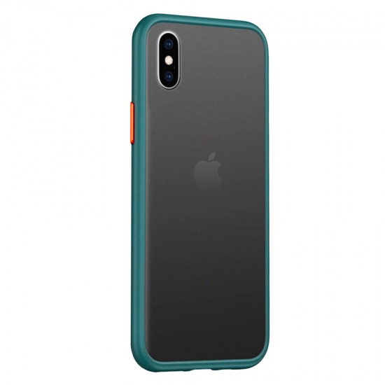 Husa spate Button Case pentru iPhone SE 2020 - Turcoaz / Portocaliu