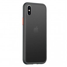 Husa spate Button Case pentru iPhone XR - Negru / Rosu