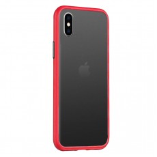 Husa spate Button Case pentru iPhone XR - Rosu / Negru