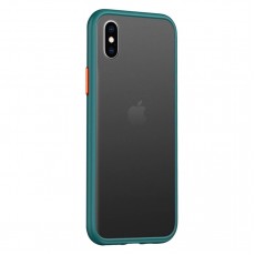 Husa spate Button Case pentru iPhone XR - Turcoaz / Portocaliu