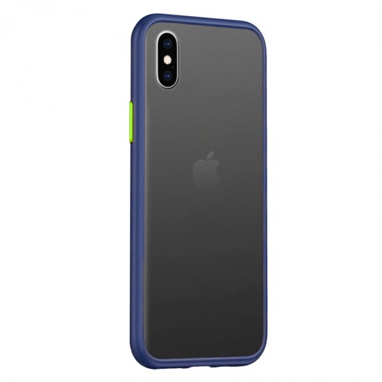 Husa spate Button Case pentru iPhone XS - Albastru / Verde
