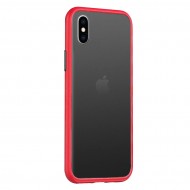 Husa spate Button Case pentru iPhone XS - Rosu / Negru