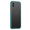 Husa spate Button Case pentru iPhone XS - Turcoaz / Portocaliu