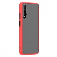 Husa spate Button Case pentru Huawei Nova 5T - Rosu / Negru