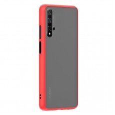 Husa spate Button Case pentru Huawei Nova 5T - Rosu / Negru Husa spate Button Case pentru Huawei Nova 5T - Rosu / Negru