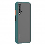 Husa spate Button Case pentru Huawei Nova 5T - Turcoaz / Portocaliu Husa spate Button Case pentru Huawei Nova 5T - Turcoaz / Portocaliu