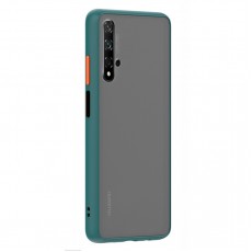 Husa spate Button Case pentru Huawei Nova 5T - Turcoaz / Portocaliu Husa spate Button Case pentru Huawei Nova 5T - Turcoaz / Portocaliu