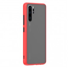Husa spate Button Case pentru Huawei P30 Pro - Rosu / Negru