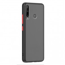 Husa spate Button Case pentru Huawei P40 Lite E - Negru / Rosu