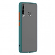 Husa spate Button Case pentru Huawei P40 Lite E - Turcoaz / Portocaliu