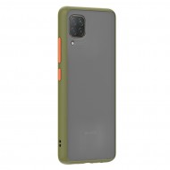 Husa spate Button Case pentru Huawei P40 Lite - Army / Portocaliu
