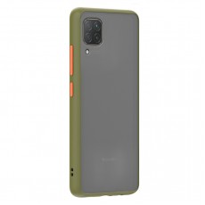 Husa spate Button Case pentru Huawei P40 Lite - Army / Portocaliu