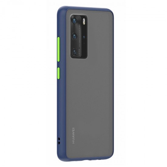 Husa spate Button Case pentru Huawei P40 Pro - Albastru / Verde