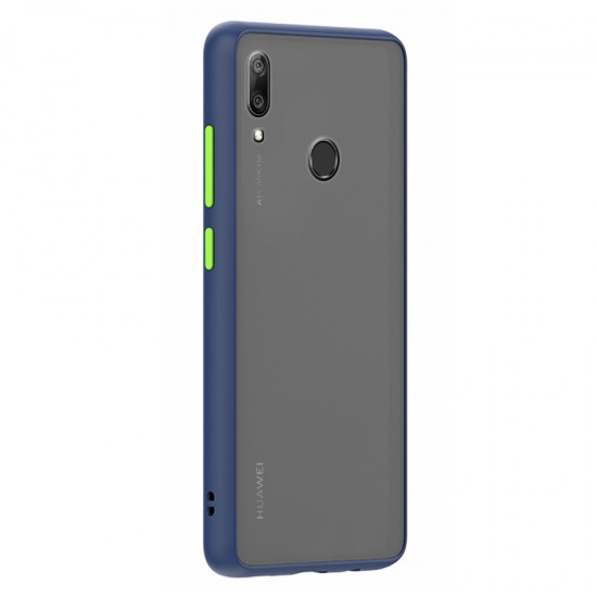 Husa spate Button Case pentru Huawei Y7 Prime 2019 - Albastru / Verde