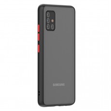 Husa spate Button Case pentru Samsung Galaxy A51 - Negru / Rosu Husa spate Button Case pentru Samsung Galaxy A51 - Negru / Rosu