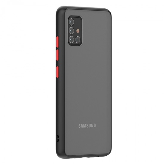 Husa spate Button Case Samsung Galaxy A51 - Negru / Rosu