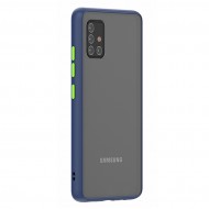 Husa spate Button Case pentru Samsung Galaxy A71 - Albastru / Verde Husa spate Button Case pentru Samsung Galaxy A71 - Albastru / Verde