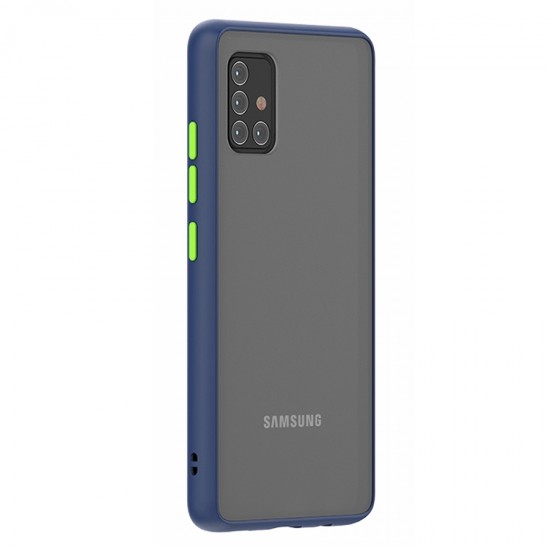 Husa spate Button Case pentru Samsung Galaxy A71 - Albastru / Verde