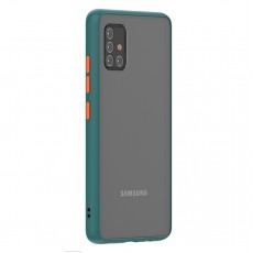 Husa spate Button Case pentru Samsung Galaxy A71 - Turcoaz / Portocaliu Husa spate Button Case pentru Samsung Galaxy A71 - Turcoaz / Portocaliu
