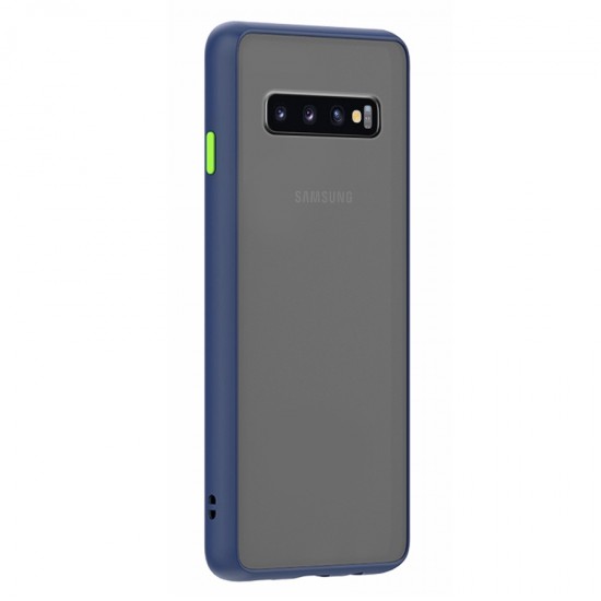 Husa spate Button Case pentru Samsung Galaxy S10+ - Albastru / Verde