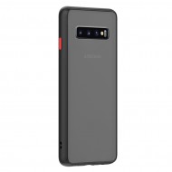 Husa spate Button Case pentru Samsung Galaxy S10+ - Negru / Rosu Husa spate Button Case pentru Samsung Galaxy S10+ - Negru / Rosu
