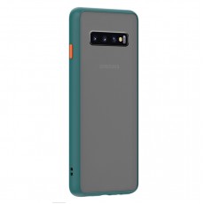 Husa spate Button Case pentru Samsung Galaxy S10+ - Turcoaz / Portocaliu Husa spate Button Case pentru Samsung Galaxy S10+ - Turcoaz / Portocaliu