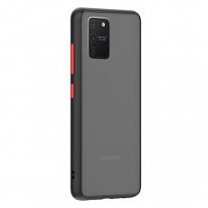 Husa spate Button Case pentru Samsung Galaxy S10 Lite - Negru / Rosu