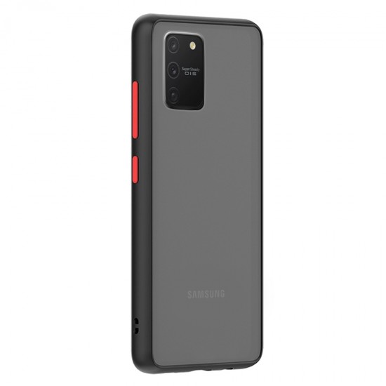Husa spate Button Case pentru Samsung Galaxy S10 Lite - Negru / Rosu
