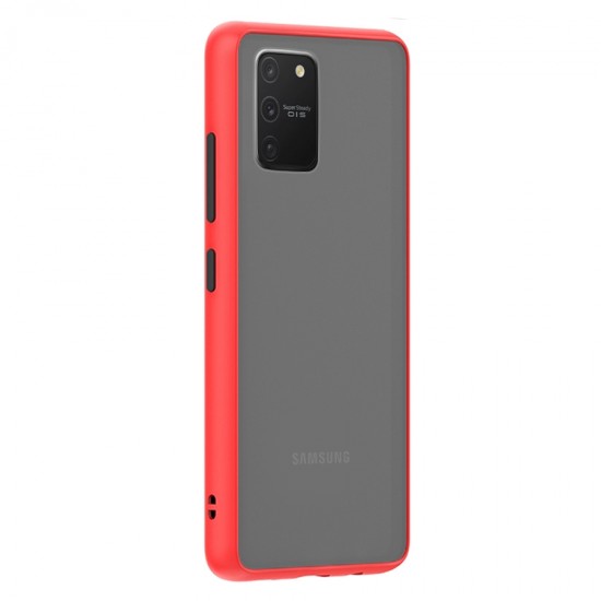Husa spate Button Case pentru Samsung Galaxy S10 Lite - Rosu / Negru