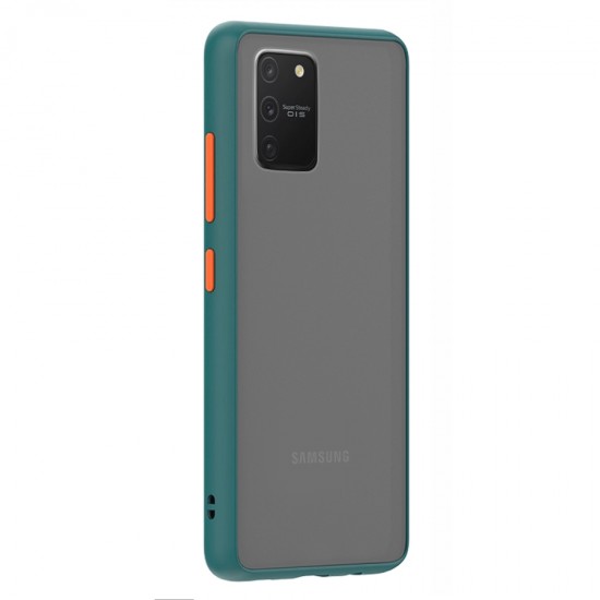 Husa spate Button Case pentru Samsung Galaxy S10 Lite - Turcoaz / Portocaliu