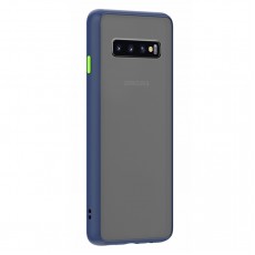 Husa spate Button Case pentru Samsung Galaxy S10 - Albastru / Verde Husa spate Button Case pentru Samsung Galaxy S10 - Albastru / Verde