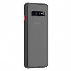 Husa spate Button Case pentru Samsung Galaxy S10 - Negru / Rosu