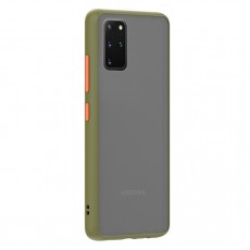 Husa spate Button Case pentru Samsung Galaxy S20+ - Army / Portocaliu