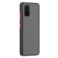 Husa spate Button Case pentru Samsung Galaxy S20+ - Negru / Rosu