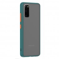 Husa spate Button Case pentru Samsung Galaxy S20 - Turcoaz / Portocaliu