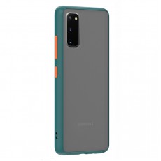 Husa spate Button Case pentru Samsung Galaxy S20 - Turcoaz / Portocaliu