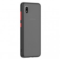 Husa spate Button Case pentru Samsung Galaxy A10 - Negru / Rosu