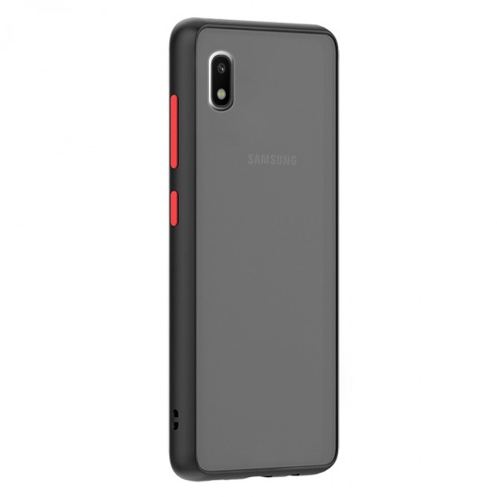 Husa spate Button Case pentru Samsung Galaxy A10 - Negru / Rosu
