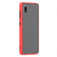 Husa spate Button Case pentru Samsung Galaxy A10 - Rosu / Negru