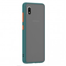 Husa spate Button Case pentru Samsung Galaxy A10 - Turcoaz / Portocaliu Husa spate Button Case pentru Samsung Galaxy A10 - Turcoaz / Portocaliu