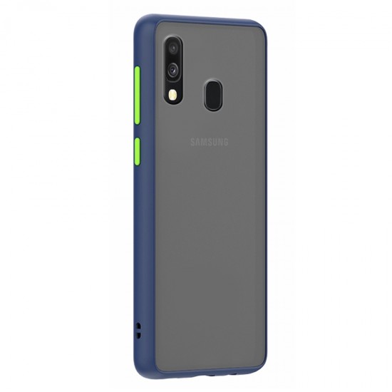 Husa spate Button Case pentru Samsung Galaxy A20e - Albastru / Verde