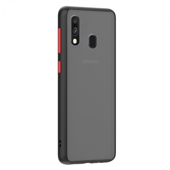 Husa spate Button Case pentru Samsung Galaxy A20e - Negru / Rosu