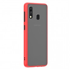 Husa spate Button Case pentru Samsung Galaxy A20e - Rosu / Negru Husa spate Button Case pentru Samsung Galaxy A20e - Rosu / Negru
