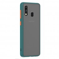 Husa spate Button Case pentru Samsung Galaxy A20e - Turcoaz / Portocaliu Husa spate Button Case pentru Samsung Galaxy A20e - Turcoaz / Portocaliu