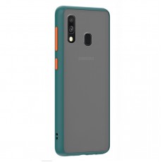 Husa spate Button Case pentru Samsung Galaxy A20e - Turcoaz / Portocaliu Husa spate Button Case pentru Samsung Galaxy A20e - Turcoaz / Portocaliu