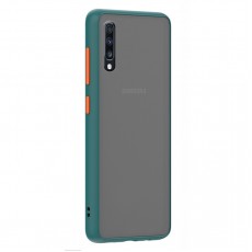 Husa spate Button Case pentru Samsung Galaxy A50 - Turcoaz / Portocaliu Husa spate Button Case pentru Samsung Galaxy A50 - Turcoaz / Portocaliu